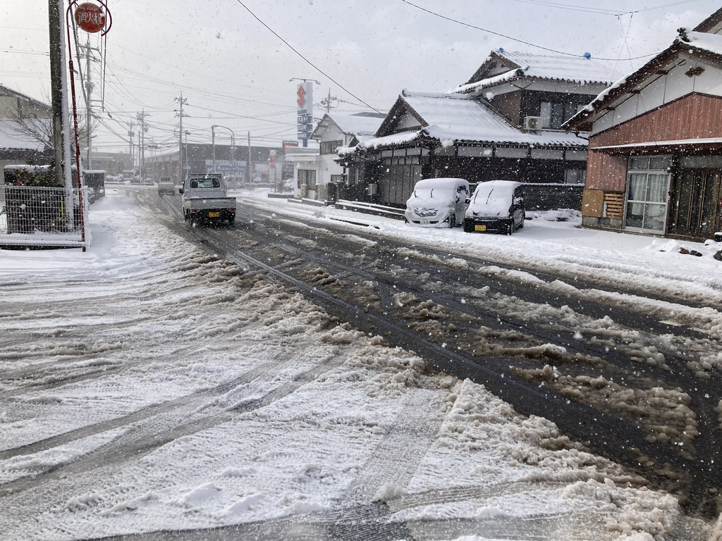 珠洲市内の降雪の様子