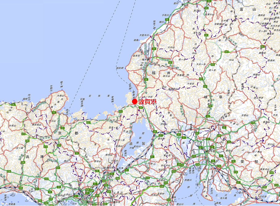 敦賀港位置図（広域）