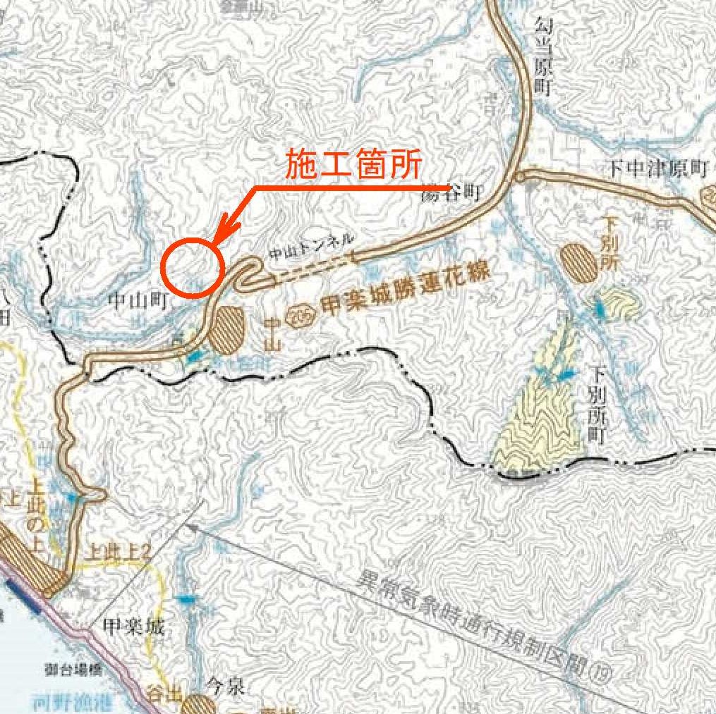 北谷川位置図