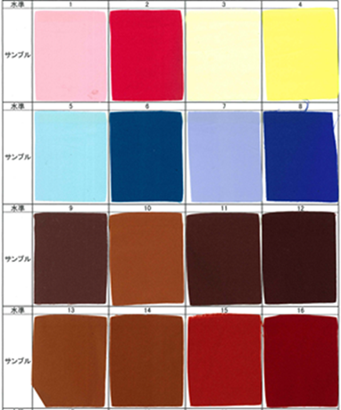 図2 開発した試験機で染色されたポリエステル織物 サンプル