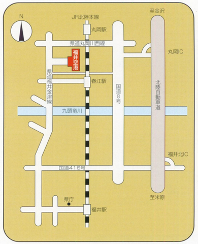 福井空港位置図(詳細)