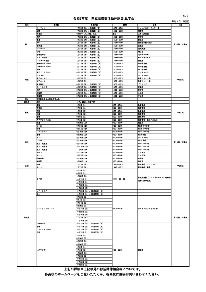 部活動体験２