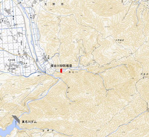 鬼谷川位置図