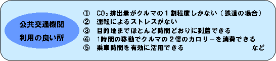 公共交通機関メリット