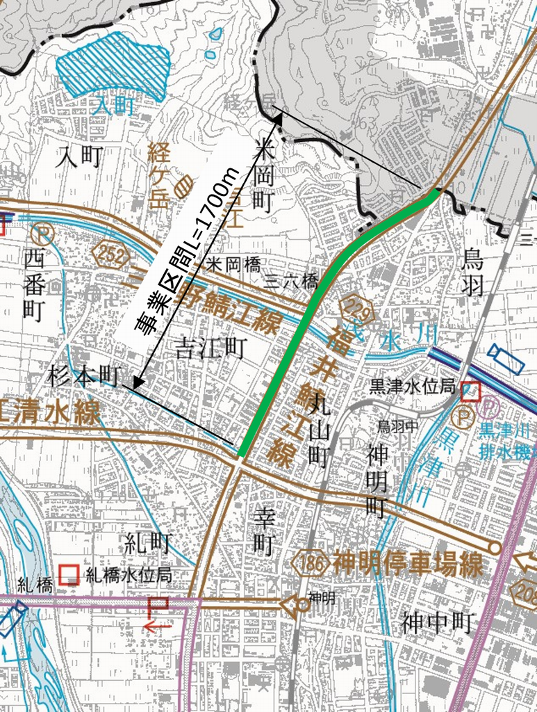 整備区間の位置図