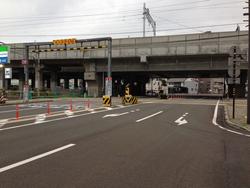 踏切の撤去が完了した状況