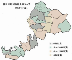 市町村別転入率マップ