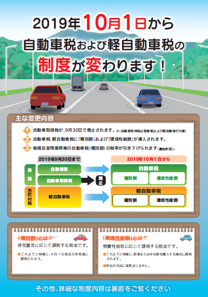 令和元年１０月１日 自動車の税が大きく変わります 福井県ホームページ